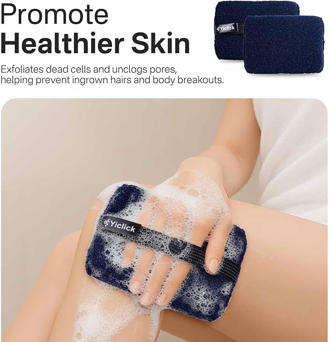 Exfoliating Body Scrubber & Shower Exfoliator – Mens Body Scrubber & Womens Sponge, Exfoliating Washcloth with Handle, Dead Skin Remover Loofah for Men (2 Pack)