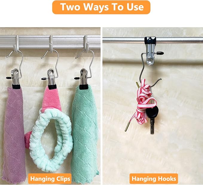 Boot Hangers for Closet, 100 Pack Hanging Clips Hook Clothes Pins for Laundry, Hanger Clips Towel Clips Boot Organizer for Home and Travel, Clothespins Clip Hangers for Pants Hats Socks Gloves