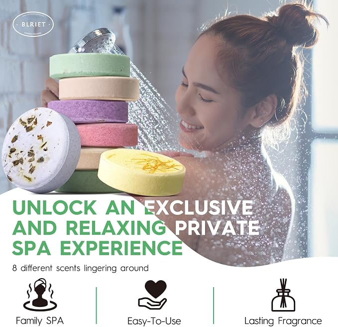 Shower Steamers Aromatherapy Mothers Day Gifts for Women 8 Pack, Shower Bombs Birthday Gift for Mom with Lavender Natural Essential Oils, Self Care Gifts for Women Lover Home Spa