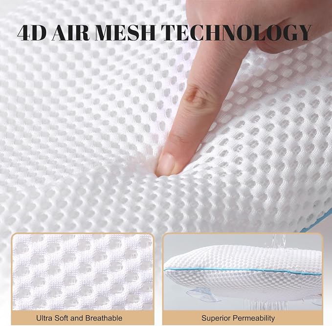 Non Slip Bath Pillow, Luxury Spa Bathtub Head & Neck Rest Support, Permeable Quick Drying Air Mesh Tub Pillow with 4 Large Suction Cups, Fits Any Tubs, Soft and Relaxing (White)