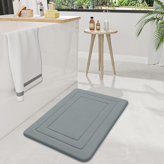 Arotive Memory Foam Bathroom Rug Mat 70x24, Ultra Soft and Absorbent Bath Mat, Machine Wash Dry, Comfortable Bath Rug Carpet for Bathroom Floor, Tub and Shower, Grey