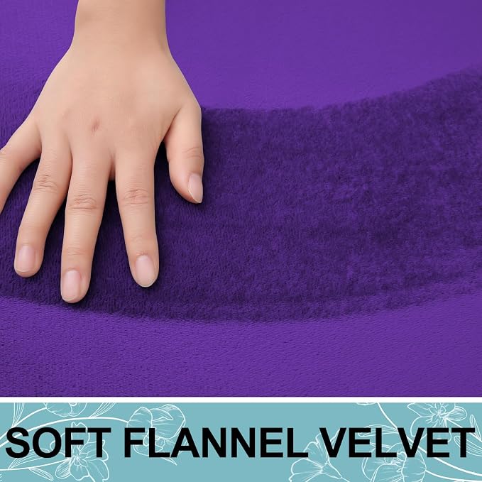 Smiry Memory Foam Toilet Rugs 24x20, Extra Soft Absorbent Bathroom Rugs | Dark Purple, Quick Dry Machine Washable Non-Slip Contour Bath Mat for Toilet