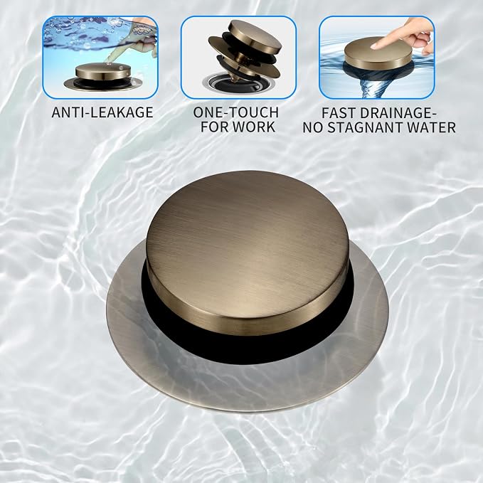 Bathtub Drain Stopper, Tub Plug for 1.5"-1.72" Regular Drains | Universal Pop Up Tub Stopper Replacement for Tip Toe/Trip Lever/Lift&Turn Tub Drains, 3 O-Rings,Brushed Silver