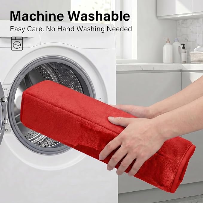 Bathroom Rugs Set 3 Piece, Memory Foam Bath Rugs, Non Slip Washable Bathroom Rug Set, Extra Soft Absorbent Bath Mats with U-Shaped Toilet Rug, Red