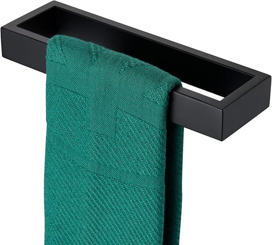 KOKOSIRI Towel Bar Matte Black Hand Towel Holder 12-Inch Kitchen Rack Stainless Steel for Bathroom Hardware Wall Mounted, 1 Pack B4008BK-L12