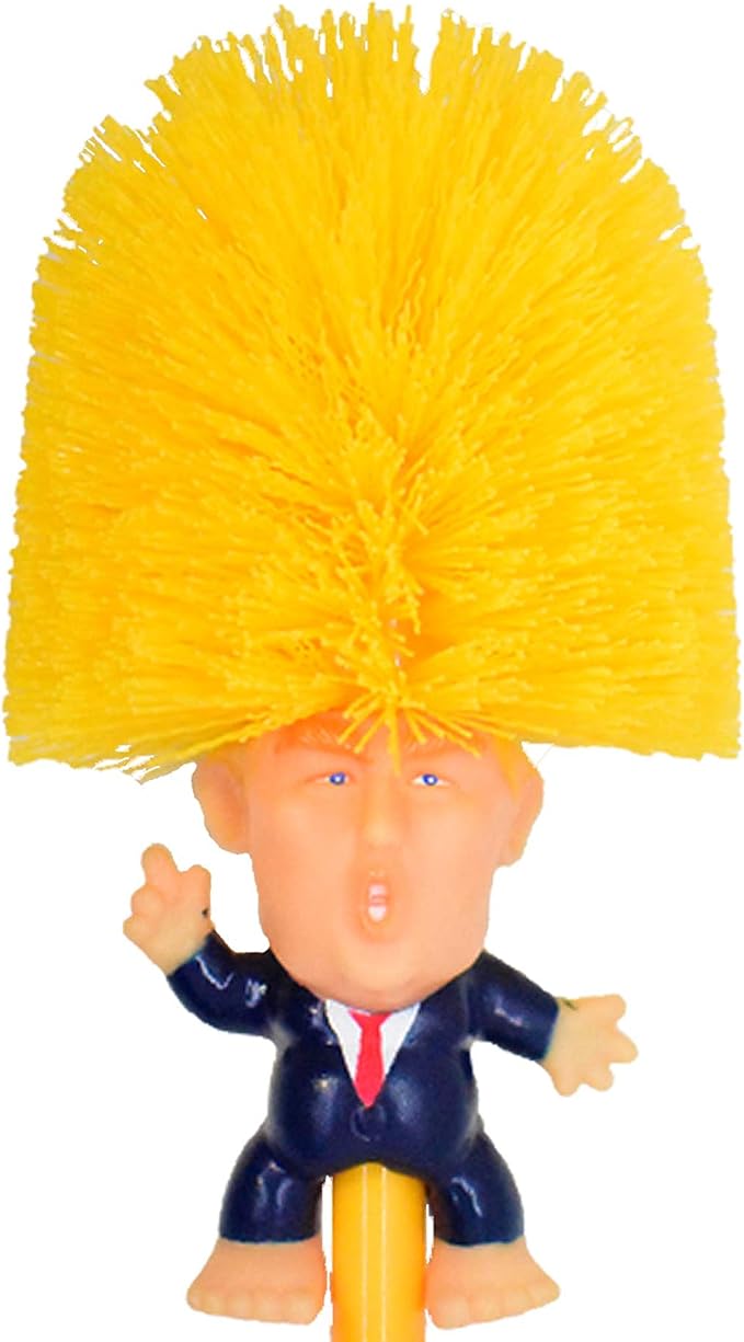 Donald Trump Toilet Brush with Holder, Funny Gag Gift for Your Friends and Family, Make Your Toilet Great Again, The Presidential Novelty Gift