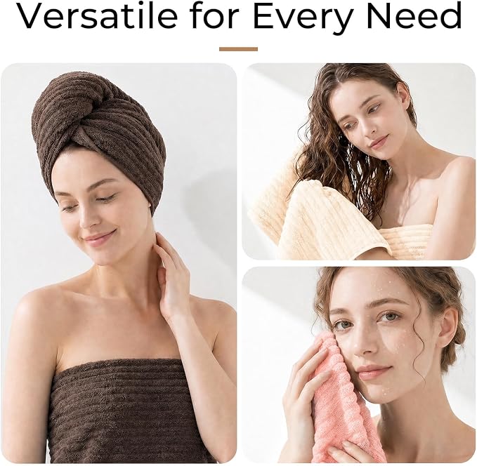 ZVH Hand Towels for Bathroom 6pcs,Quick Dry Microfiber,Super Soft Absorbent | 14X29.5inch,Machine Washable,Hand Towels With Hanging Loops for Spa,Gym,Kitchen,Hotel (Pink+Beige+Brown, Set of 6)