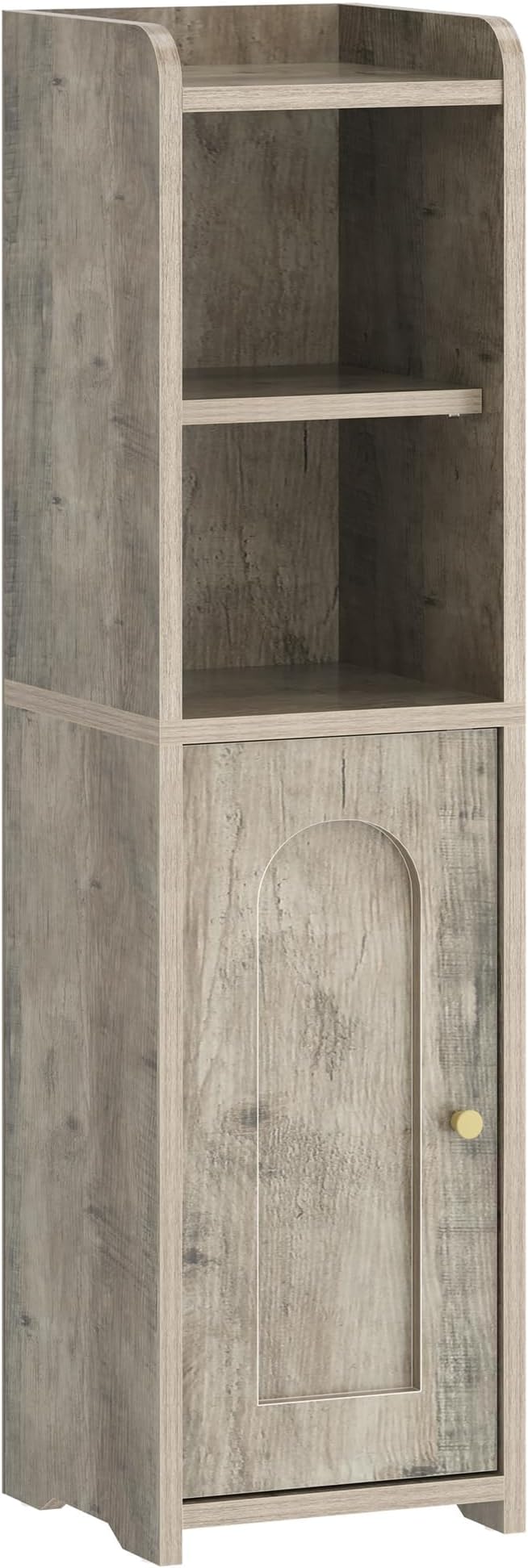 Hzuaneri Bathroom Storage Cabinet, Corner Floor Cabinet with Doors and Adjustable Shelf, Narrow Toilet Paper Cabinets, Bathroom Organizer for Small Spaces, Greige BC19705X