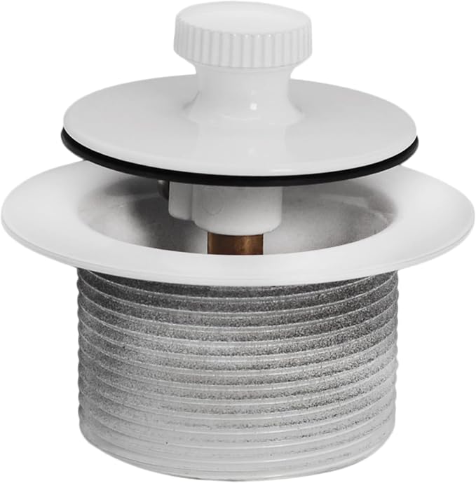 Westbrass D3324-50 1-1/2" NPSM Pull & Drain Bathtub Plug, Coarse Thread, Powder Coat White