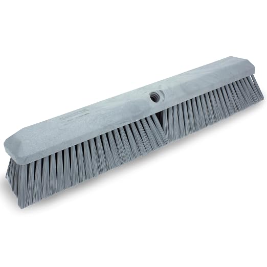 SPARTA Omni Sweep – 18" Heavy Duty Broom Head for Outdoor and Indoor Use, Nonabsorbent Block, Multi-Surface Deck Brush for Garage, Patio, Kitchen, and Concrete, Gray, Pack of 12