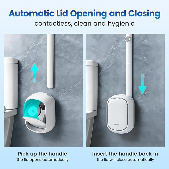 JUDRDO Disposable Toilet Brush, Toilet Bowl Cleaning Kit, Toilet Bowl Brush | 36 Refills for Deep Toilet Cleaning,Toilet Brush and Holder Set for Hygienic Bathroom Maintenance