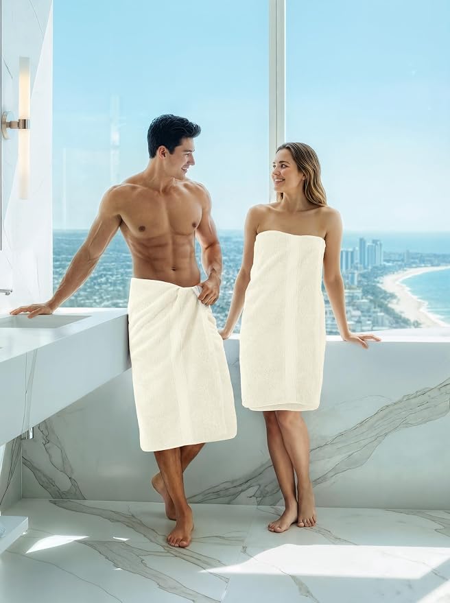 Utopia Towels 8 Pack Premium Bath Towels Set, 27 by 54 Inches, 100% Ring Spun Cotton 600GSM, Lightweight and Highly Absorbent Quick Drying Towels, Perfect for Daily Use, Ivory