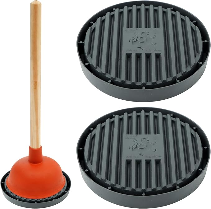 2 Pcs Plunger Trays, Air Drying Mat for Toilet Plunger, Catches Drips and Dries Quickly, Toilet Plunger Organizer Mat, Toilet Plunger Holder Only(6.3inch)