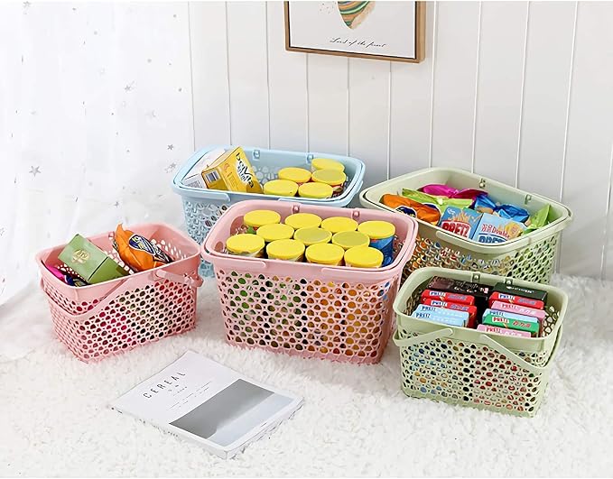 Anyoifax Portable Shower Caddy Basket Plastic Cleaning Tote with Handles Large Storage Organizer Bin for Bathroom, College Dorm, Pantry, Kitchen - Green