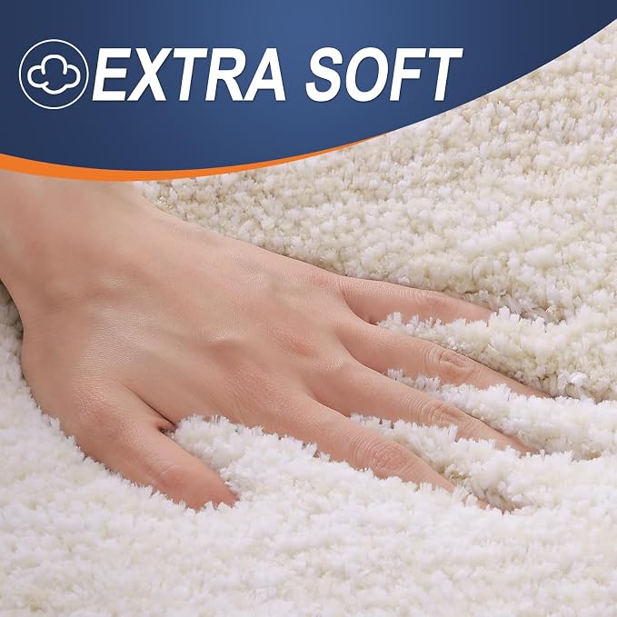 OLANLY Bathroom Runner Rug 47x24, Extra Soft Absorbent Microfiber Bath Rugs | Light Beige, Non-Slip Quick-Drying Rubber Backing, Washable Long Bath Mat for Floor, Tub and Shower, Home Decor