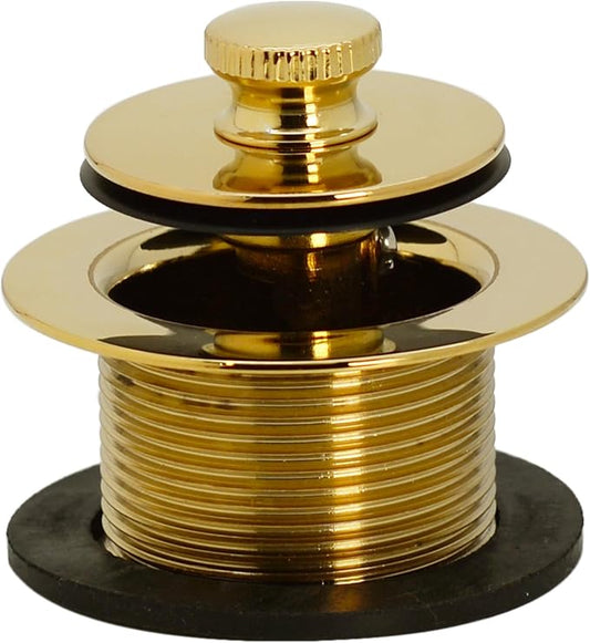 Westbrass D3324-01 1-1/2" NPSM Pull & Drain Bathtub Plug, Coarse Thread, Polished Brass