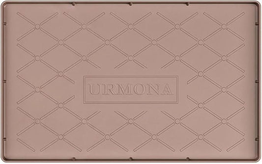 URMONA 16" x 10" Waterproof Silicone Mat in Multiple Sizes & Colors, Under Sink Mat for Kitchen & Bathroom, Pet Food Pad for Dogs & Cats, Kitchen Cabinet Liner, Multi-Purpose for Storage(Khaki)