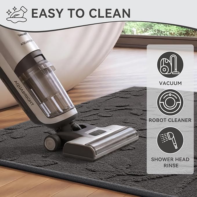 Bathroom Rugs Thin Non Slip Bath Mat for Bathroom Gery 20"x32" | Quick Dry Absorbent Washable Rubber Backing Bath Rug Shower Mat Bathroom Floor Mat For Sink Bathtub Beside Shower Entrance