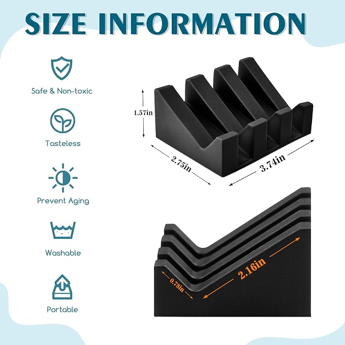 Self Draining Soap Dish Holder,Silicone Soap Dish,for Bathroom,Kitchen, Sponges，Can Extend Soap Life，Keep Soap Bars Dry and Easy Cleaning (Black,2-Pack)