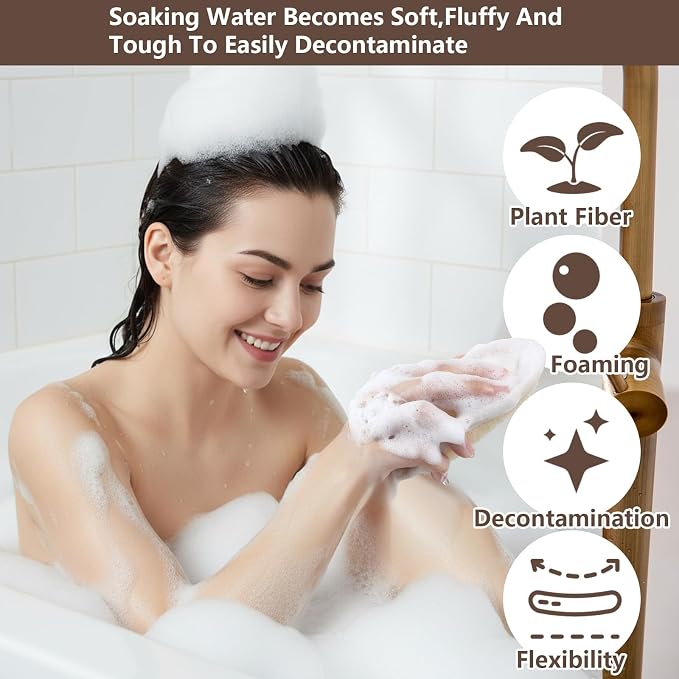 4PCS Loofah Sponge Exfoliating Body Scrubber, Natural Shower Bath Loofah Exfoliating Sponge, Face Body Exfoliator Scrubber for Women Men Bath Shower, Eco-Friendly (2 Styles)