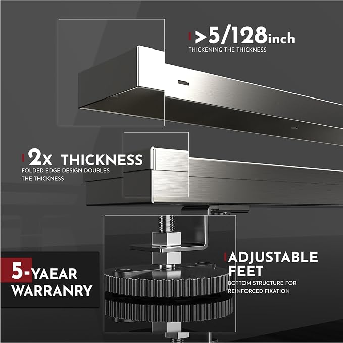 WEBANG 36 Inch Linear Shower Drain Rectangular Floor Drain with Accessories Reversible 2-in-1 Cover Tile Insert Grate Removable SUS304 Stainless Steel CUPC Certified Brushed Nickel