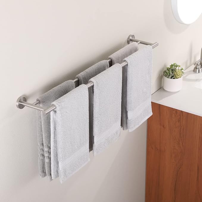 KES Double Towel Bar 33 Inch, Towel Racks for Bathroom Towel Holder SUS304 Stainless Steel Rustproof Wall Mounted Brushed Finish, A2001S86-2