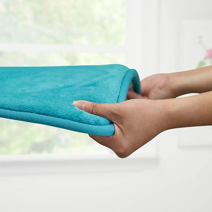 Memory Foam Bath Mat Non Slip Absorbent Super Cozy Velvet Bathroom Rug Carpet (60 inches X 24 inches, Teal)