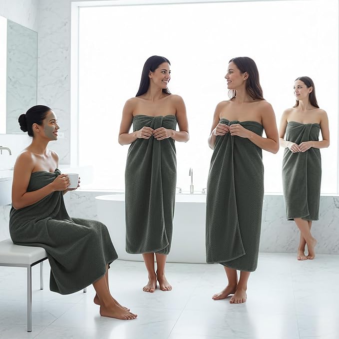REDKISS 4 Pack Premium Bath Towels, Plush Coral Fleece Towels for Bathroom, Extra Large Bath Towels Set of 4 (35 x 70 in), Super Soft Highly Absorbent Shower Towels for Spa, Gym, Travel, Dark Gray