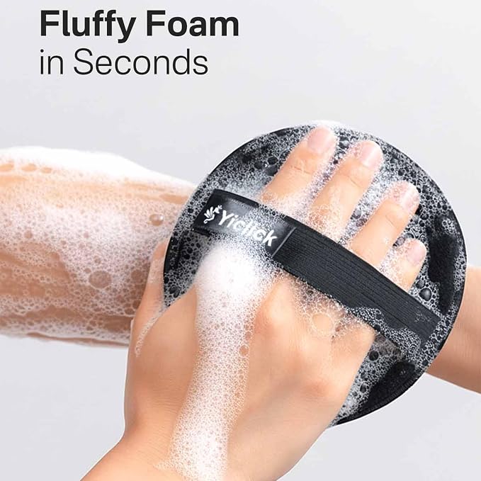Exfoliating Body Scrubber (2 Pack), Body Exfoliator Scrubber, Exfoliating Sponge for Shower Bath, Shower Loofah Luffa Lufa with Handle, Dead Skin Exfoliator for Body Scrub, Men Women