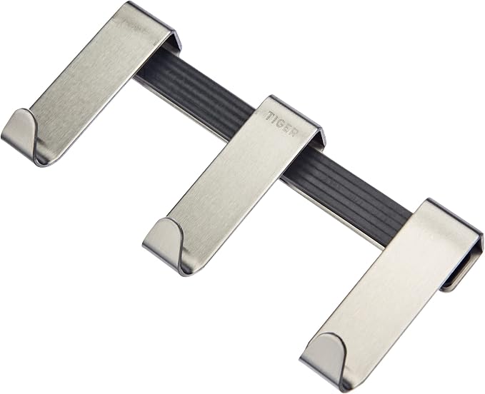 Tiger Basic for Shower Doors 6-8 mm Brushed Stainless Steel Hooks, One Size