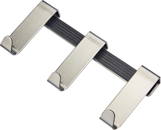 Tiger Basic for Shower Doors 6-8 mm Brushed Stainless Steel Hooks, One Size