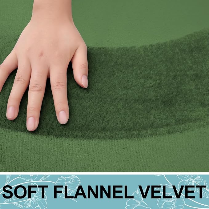 Smiry Memory Foam Bath Mat 24x16, Extra Soft and Absorbent Bathroom Rugs | Olive Green, Quick Dry Machine Washable Non-Slip Bath Mat for Bathroom Floor, Shower and Tub