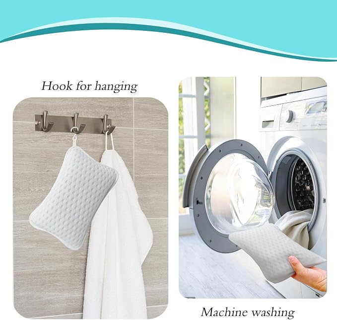 Bath Pillows for tub,Home Spa Pillows for Bathtub, Hot Tub,Head and Neck Support with 2 Strong Suction Cups,White