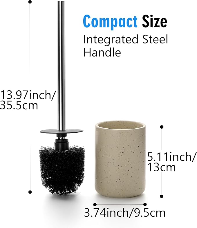 2 Pack Toilet Bowl Cleaning Brush Set for Bathroom | No Assembly and No Scratching Toilet Bowl, 304 Anti-Rust Handle