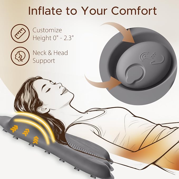 Bath Pillow for Tub, Adjustable Silicone Bathtub Pillows for Head and Neck, 0"–2.3" Neck Support, 34 Suction Cups, Easy to Clean, No Machine Wash Needed (Dark Gray)