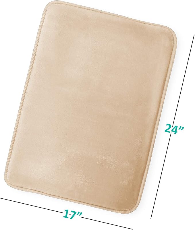 Clara Clark Bathroom Rugs, Velvet Memory Foam Bath Mat, Non-Slip, Machine Washable Bath Rugs - Dries Quickly, Ultra Soft Plush Bath Mats for Bathroom, 17 x 24, Cream