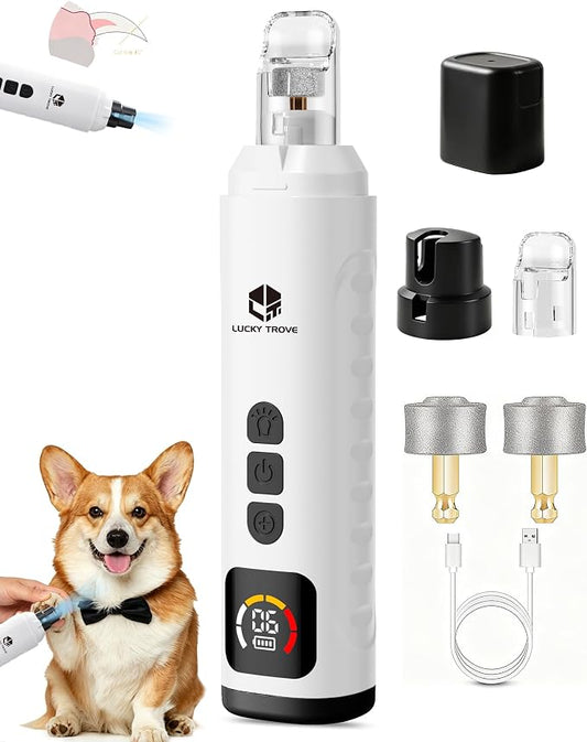 2026 New Silent Dog Nail Grinder, Brushless Motor Drive 40db Ultra-Quiet | 6-Speed,11000 RPM max,2 Led Lights,8H battery life,Dust cap,Painless Paws Grooming for Small Medium Large Dogs & Cats