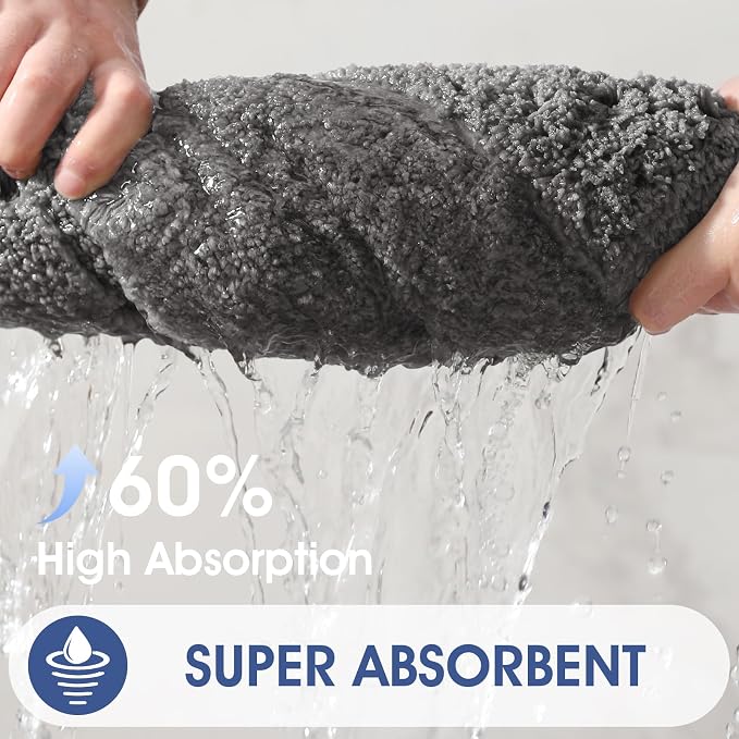IM HOME Bathroom Rugs 48"x24", Ultra Soft Thick Plush Fluffy Microfiber Absorbent Bath Mat, Non-Slip Backing, Machine Washable Bath Mats for Bathroom Floor, Tub and Shower, Charcoal Gray