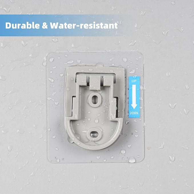 Hibbent 2 PCS Wall Mounted Replacement Sticky Pads, Adhesive Replacement for Bathroom Shower Head Holder, No Drilling Hook Strong Transparent Adhesive Strip Pad for Handheld Shower Holder