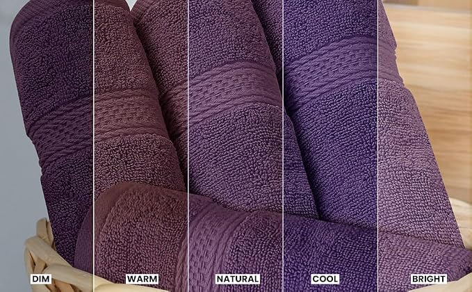 Utopia Towels 8 Piece Luxury Towel Set – Majestic Plush, Super Absorbent & Quicker-to-Dry, Thick 100% Ring Spun Cotton Towels for Bathroom, Spa & Hotel – 2 Bath, 2 Hand, 4 Washcloths, Plum (Pack of 2)