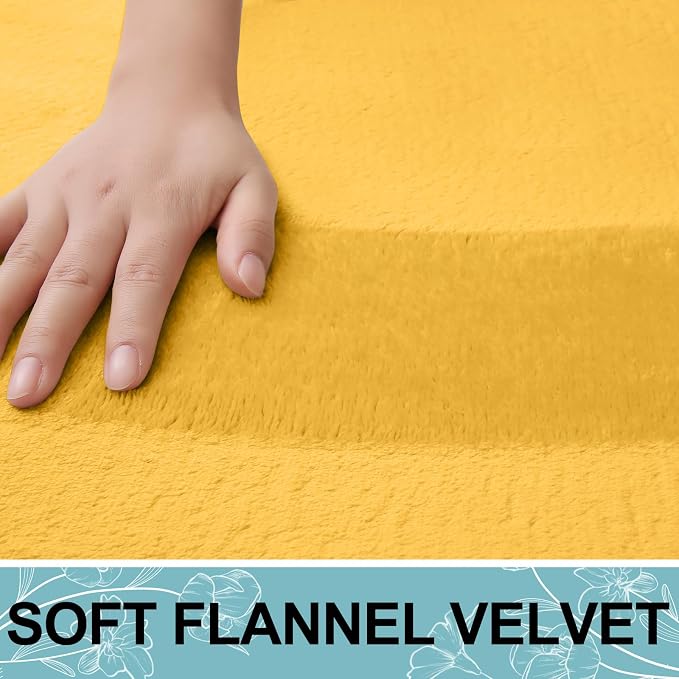 Smiry Memory Foam Bath Mat 59x24, Extra Soft and Absorbent Bathroom Rugs | Yellow, Quick Dry Machine Washable Non-Slip Bath Mat for Bathroom Floor, Shower and Tub