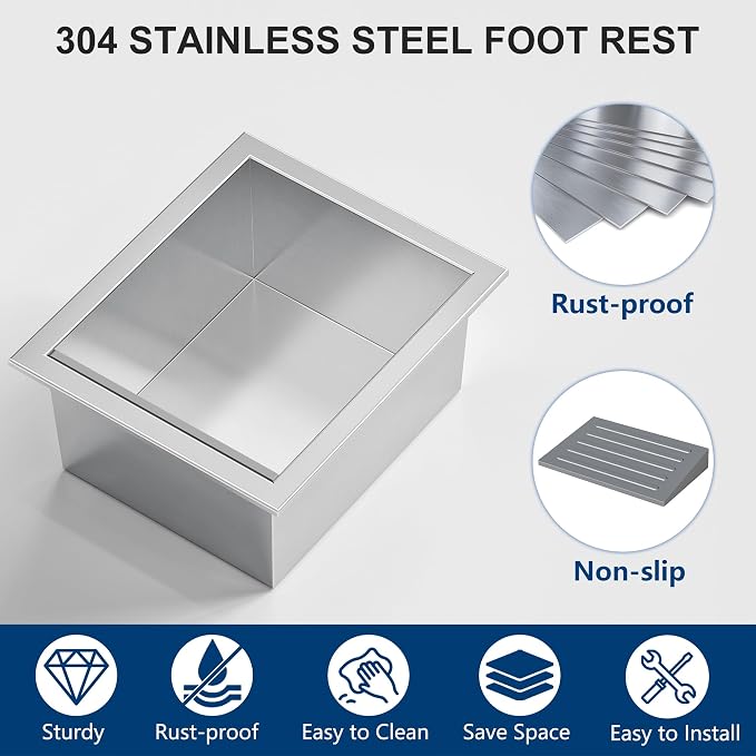 Neodrain Shower Foot Rest for Shaving Legs, 304 Stainless Steel Shower Niche, Recessed Shower Step for Shaving Legs,Niche for Shower Wall, Bathroom Foot Rest (Brushed, 6.7" x 6")