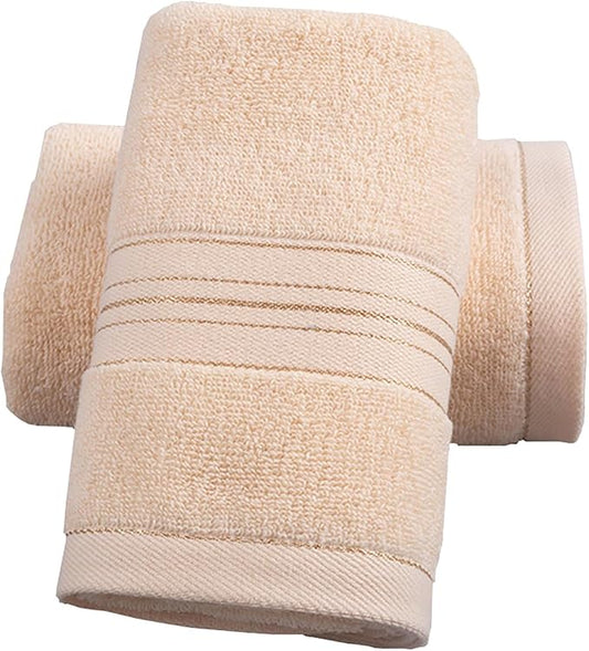2 Pack Hand Towels for Bathroom, Cotton Decorative Soft (Beige - 2 Pack) | Decorative Hand Towel Set for Face Spa Bath Gym Kitchen, 13x30 Inch, Premium materials ensure