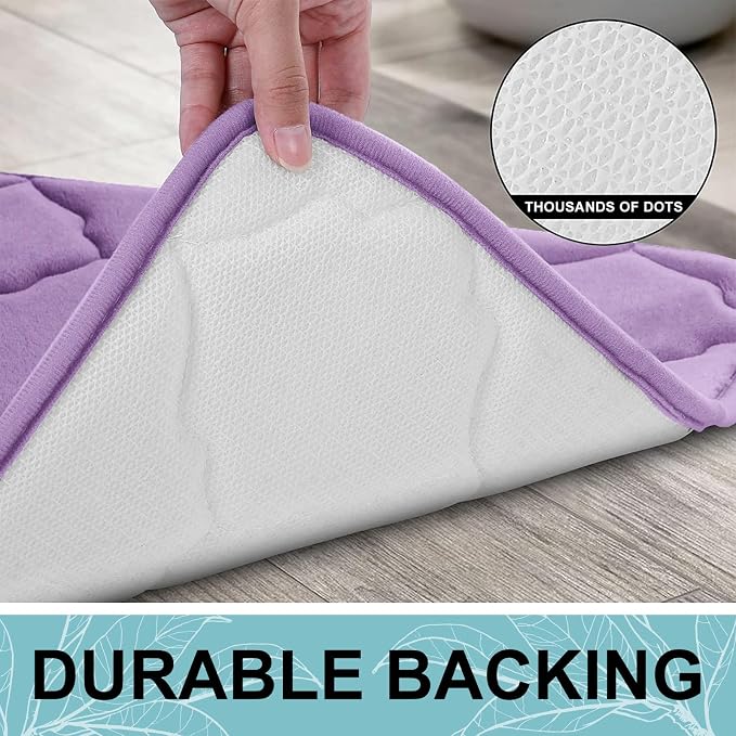 OLANLY Memory Foam Bath Mat Rug 36x24, Ultra Soft and Absorbent Bathroom Rugs, Non-Slip, Comfortable, Machine Washable Bath Carpet for Bathroom Floor, Tub, Shower and Home Decor Accessories, Lavender | Thick Absorbent Carpet, Non-Slip Backing, Machine ...