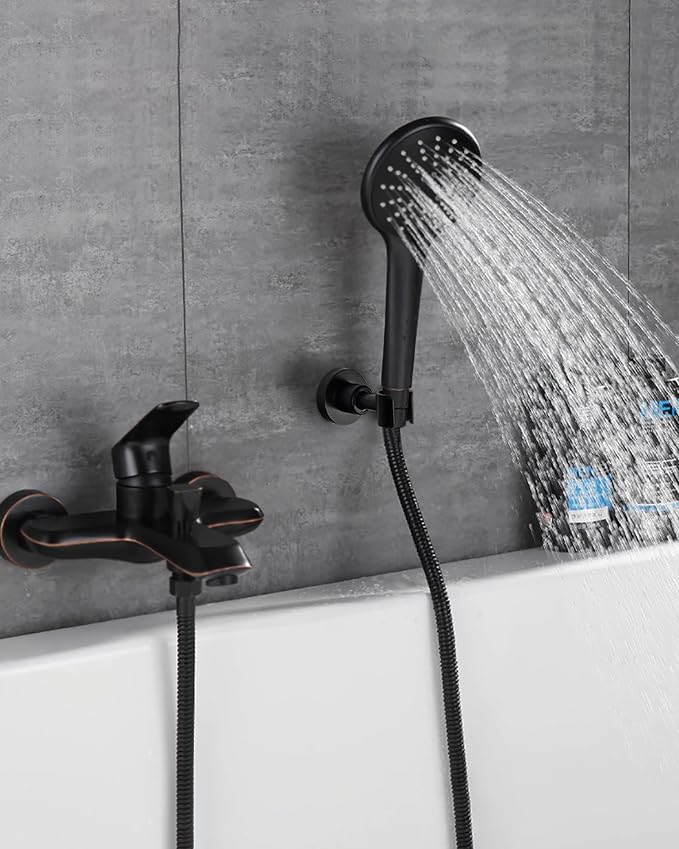 PHASAT Shower Head Holder Wall Mount SUS304 Stainless Steel Shower Wand Holder,Adjustable Handheld Shower Head Bracket Holder Matte Black,A13021B