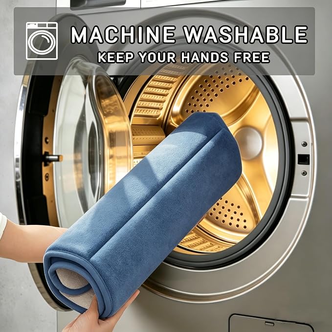 Memory Foam Bathroom Rugs Sets 2 Piece - Super Soft Absorbent Quick Dry Memory Foam Bathroom Rugs, Machine Washable Non Slip Floor Carpet for Tub Shower & Single Sink 16x24 & 20x20,(Deep Blue)