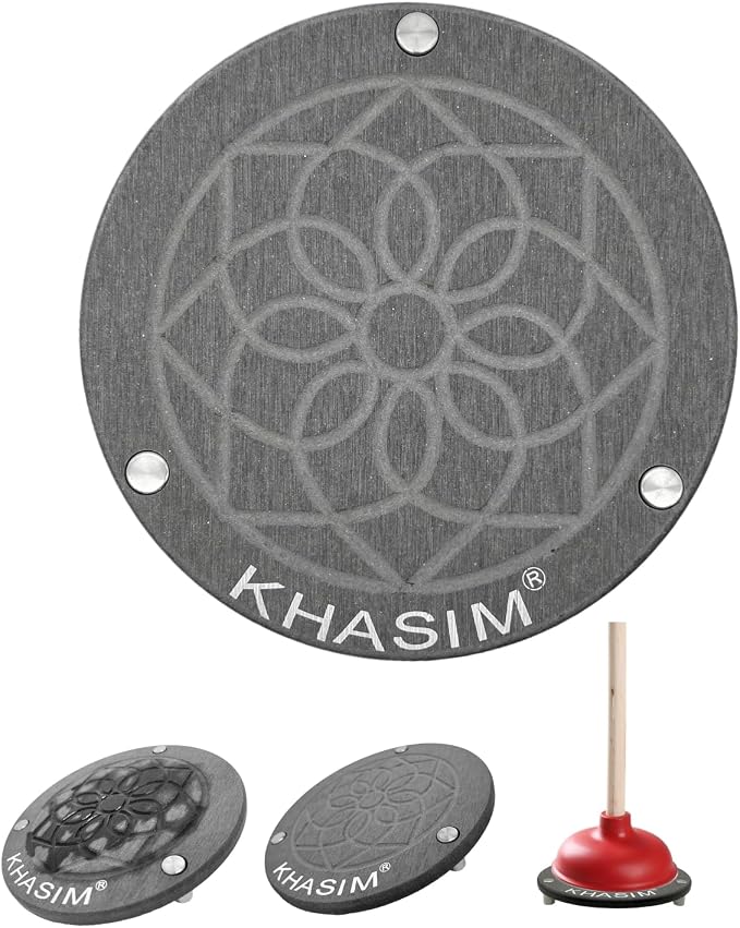 Plunger Mat,Plunger Tray - Stone Drying Mat for Toilet Plunger,Strong Water Absorption,Plunger Holder Drip Tray for Bathroom,Diameter 7-inch(1 Pcs,Gray)