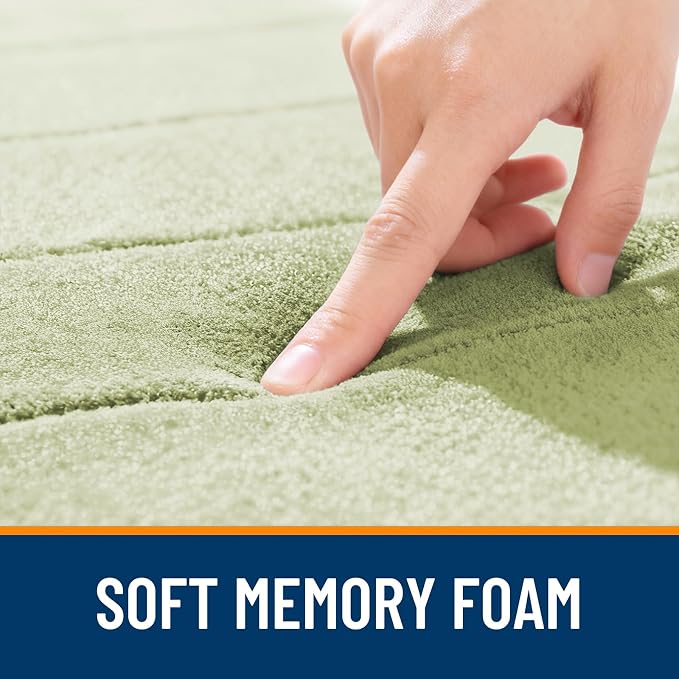 OLANLY Memory Foam Bath Mat 30x20, Super Soft and Absorbent Bathroom Rugs | Vanilla, Quick Dry Bath Rug, Machine Washable Shower Floor Mats, Bathmat Carpet for Bathroom Floor, Tub and Shower