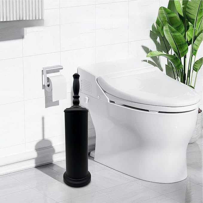 Metal Toilet Bowl Brush with Holder Premium Bathroom Cleaning Set Rustproof Hygienic Durable Elegant Finish