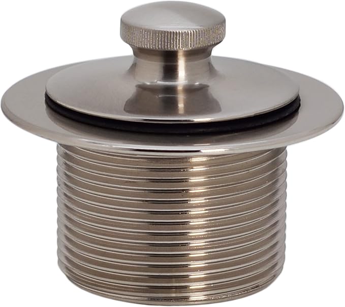 Westbrass D3324-07 1-1/2" NPSM Pull & Drain Bathtub Plug, Coarse Thread, Satin Nickel